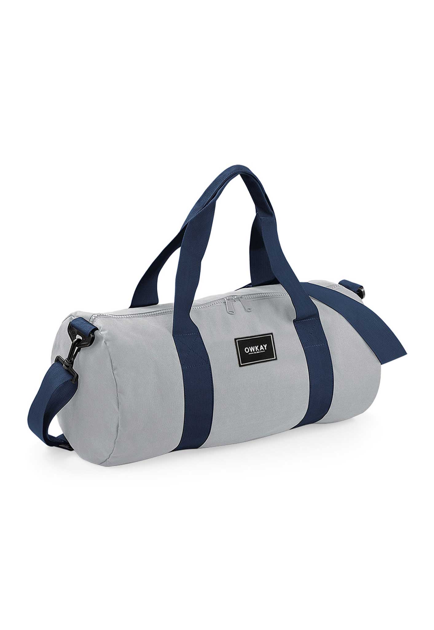 BARREL BAG GREY & NAVY