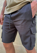 Load image into Gallery viewer, CARGO SHORTS - BLACK