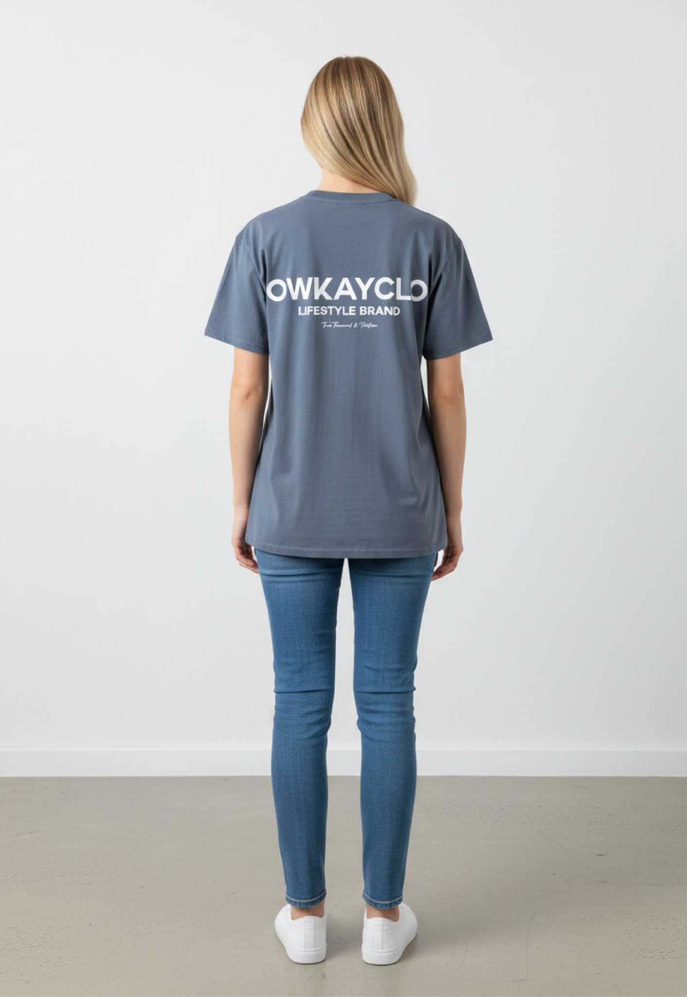 T-SHIRT BRAND - FADED BLUE