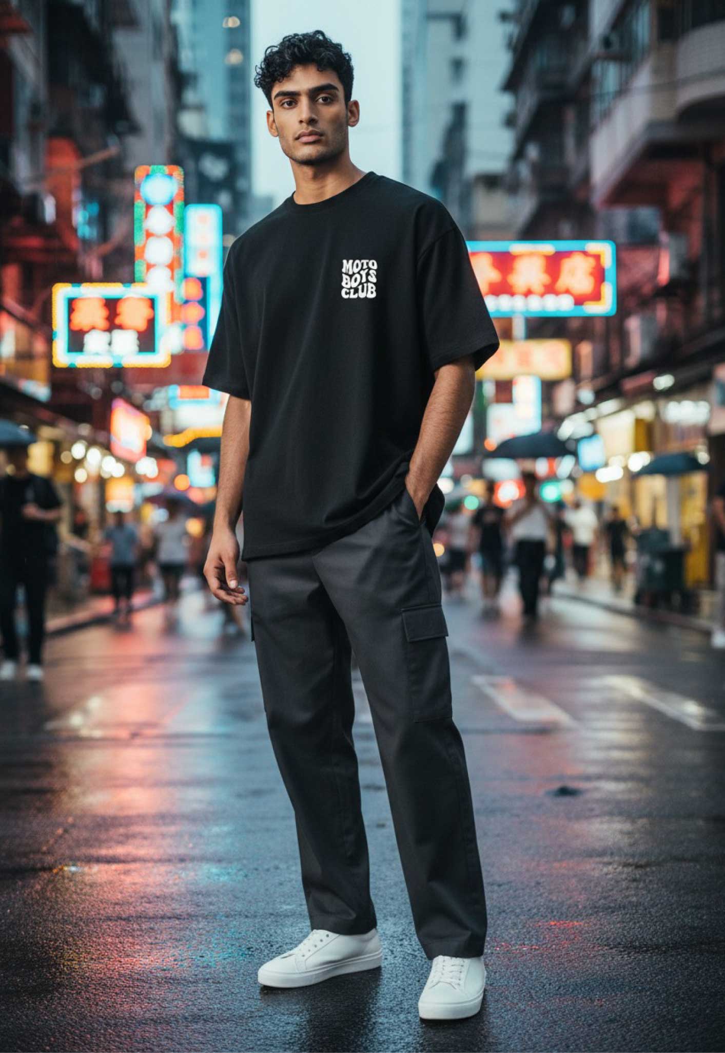 T-SHIRT MOTO BOYS CLUB - BLACK