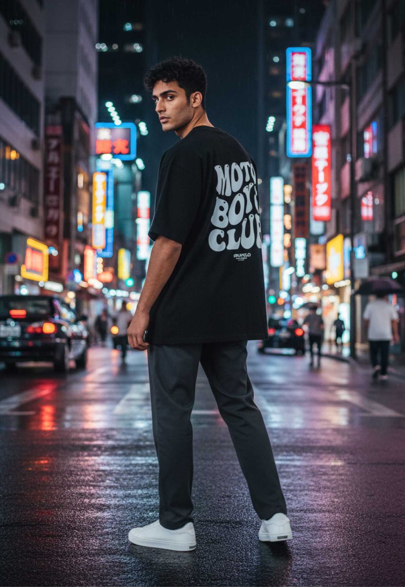 T-SHIRT MOTO BOYS CLUB - BLACK