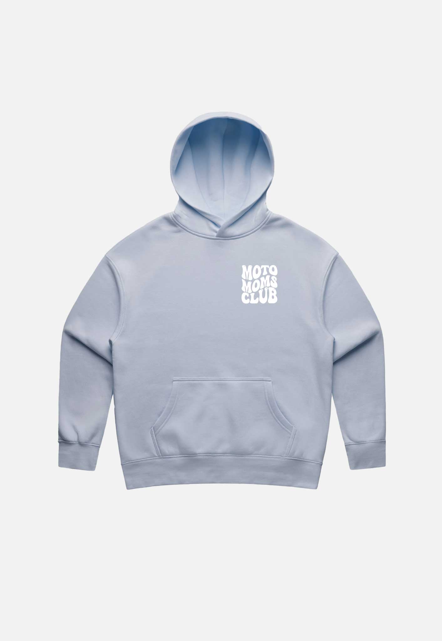 WOMENS RELAXED HOODIE MOTO MOMS CLUB - POWDER