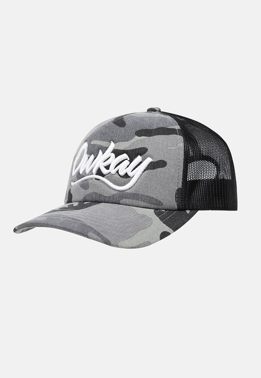 TRUCKER HAT CAMO GREY