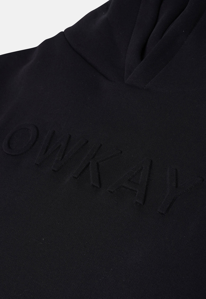 HOODIE EMBOSSED - BLACK