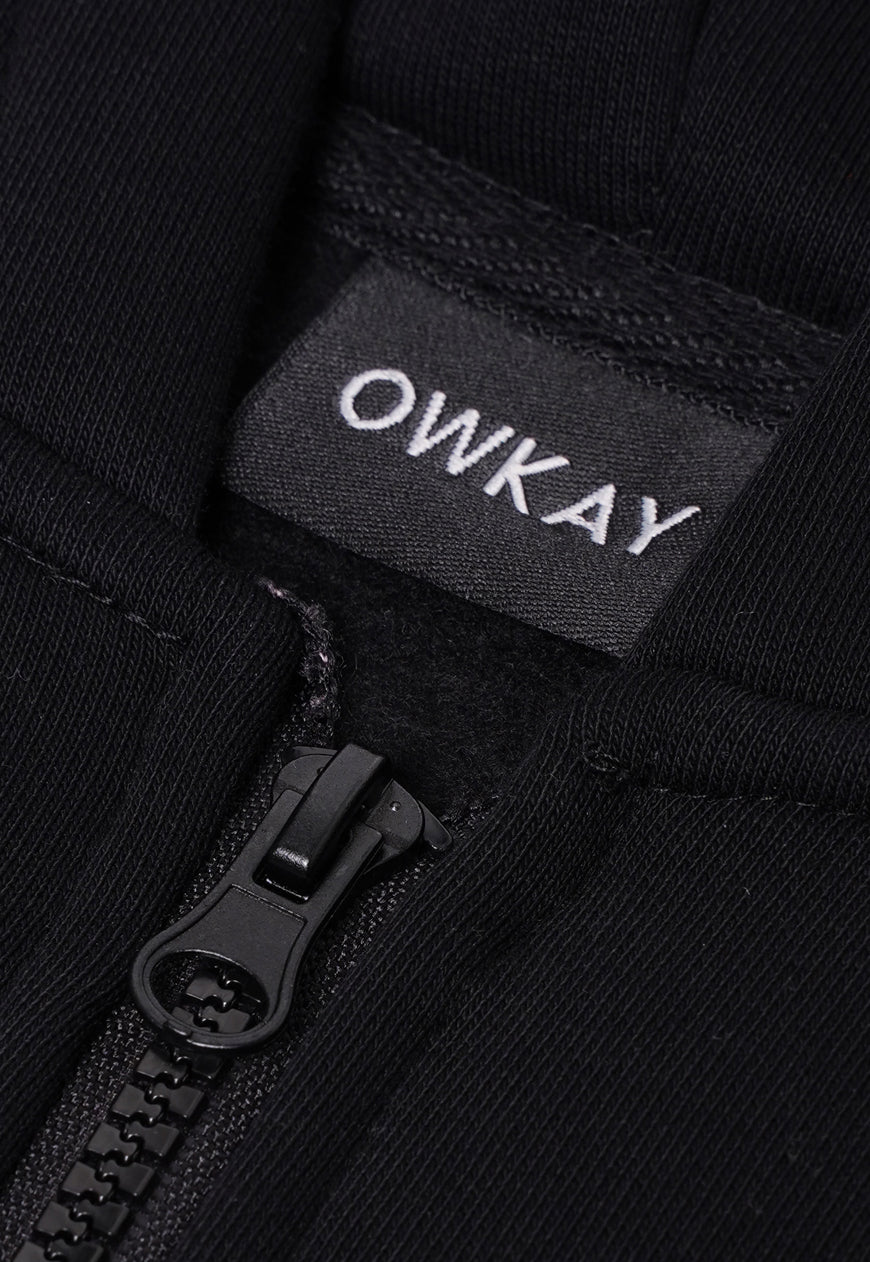 ZIP UP HOODIE - BLACK