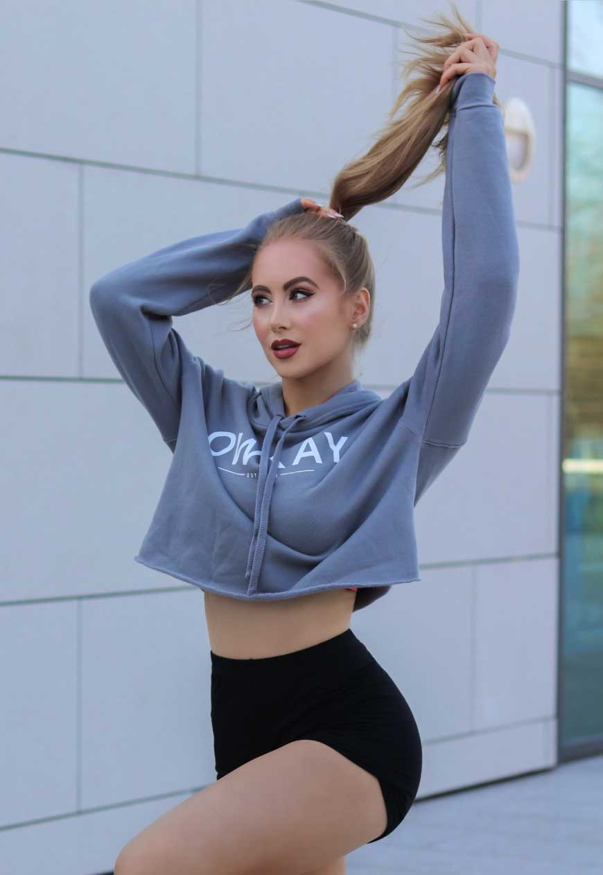 CROPPED HOODIE - STORM