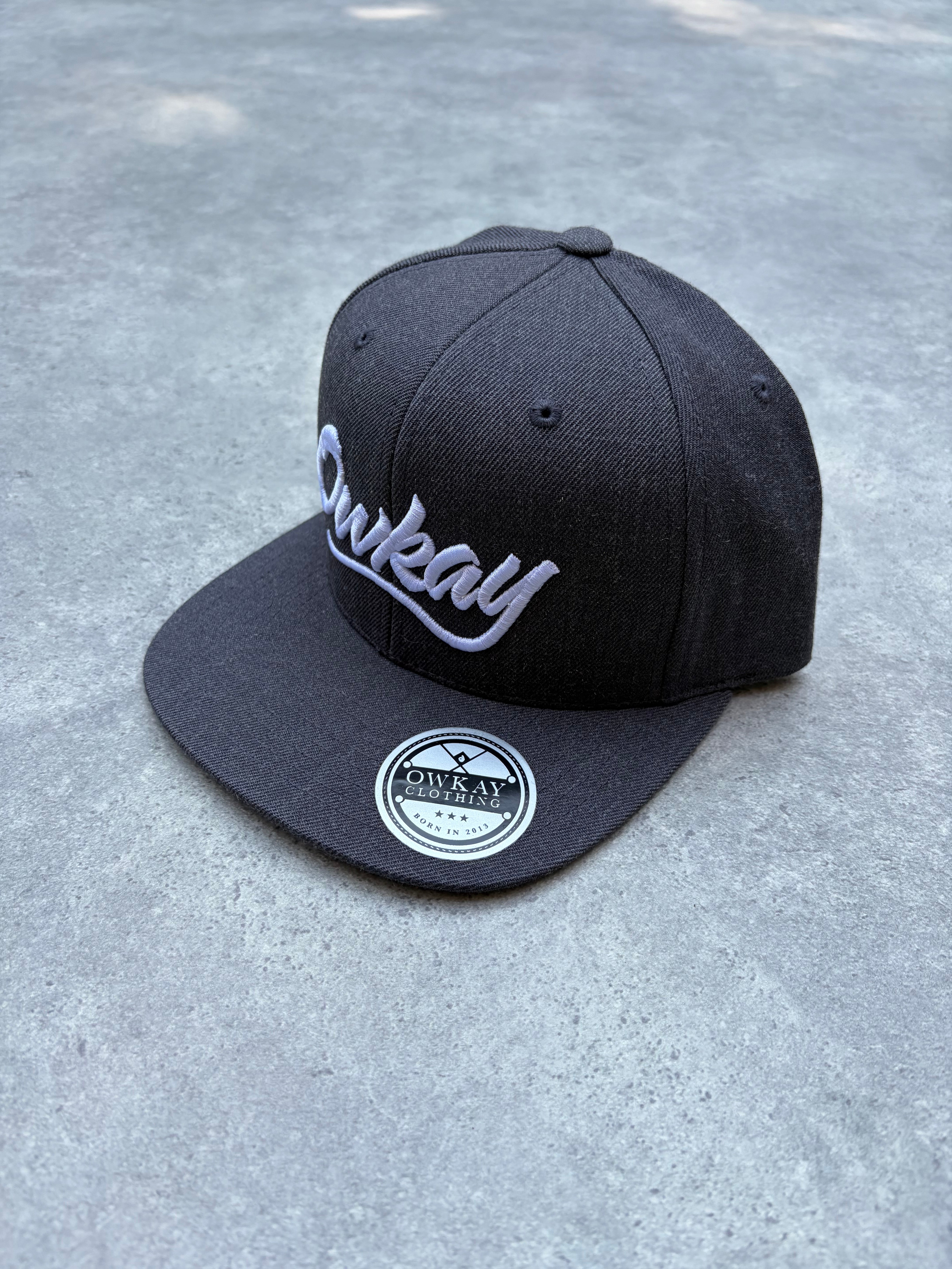 SAMPLE - SNAPBACK HAT SCRIPT - DARK HEATHER GREY