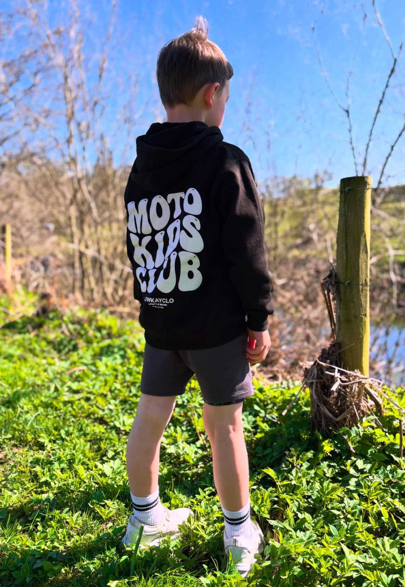 KIDS HOODIE MOTO KIDS CLUB - BLACK