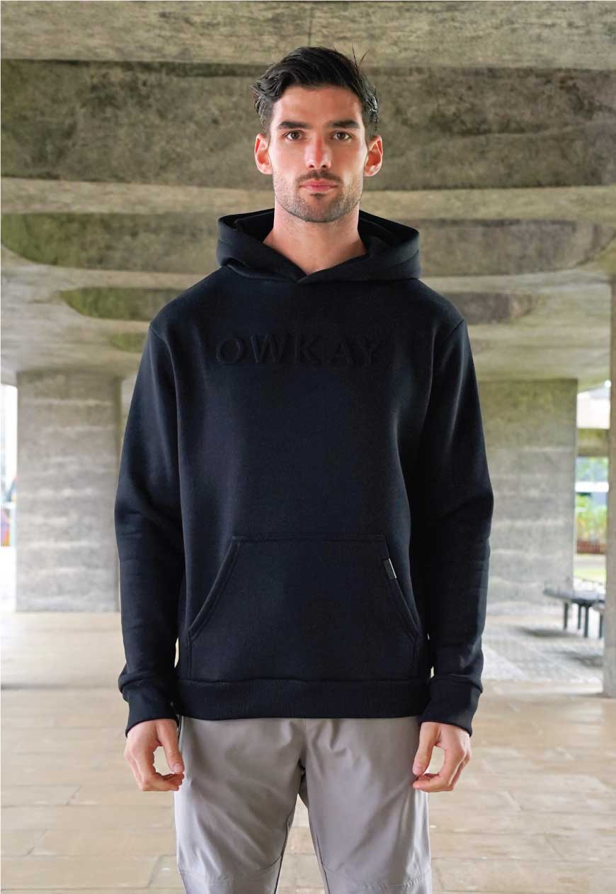 HOODIE EMBOSSED - BLACK