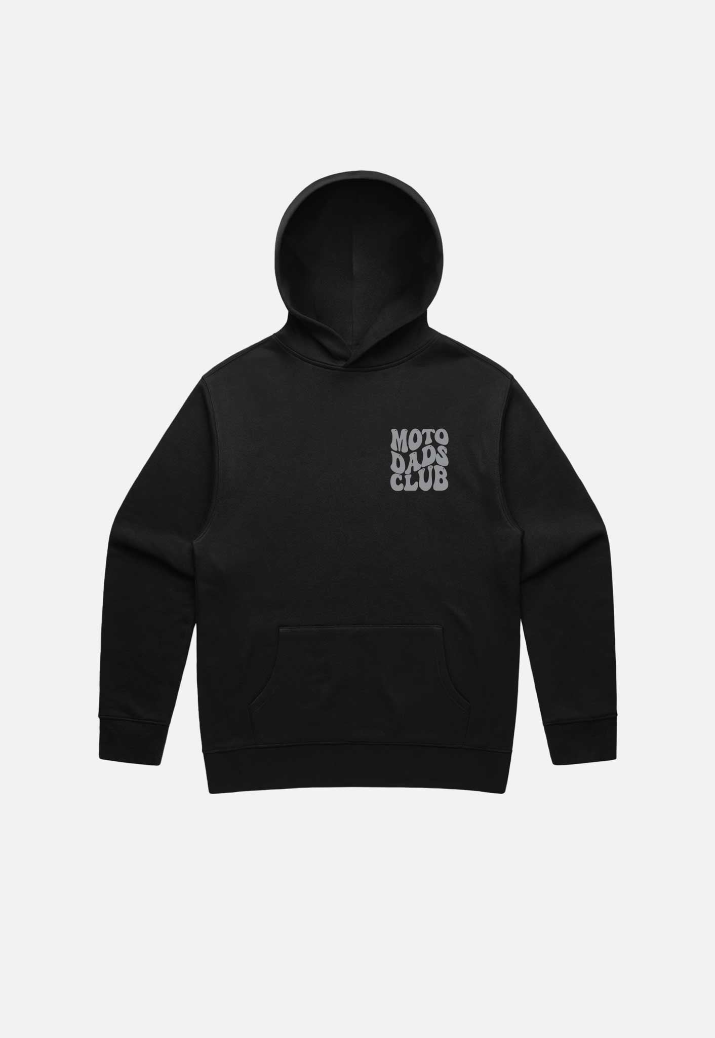 RELAXED HOODIE MOTO DADS CLUB - BLACK