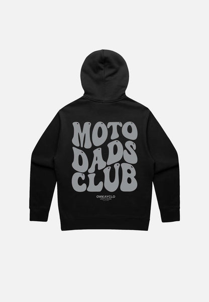 RELAXED HOODIE MOTO DADS CLUB - BLACK