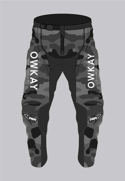 MOTO PANTS - GREY CAMO (IN STOCK)