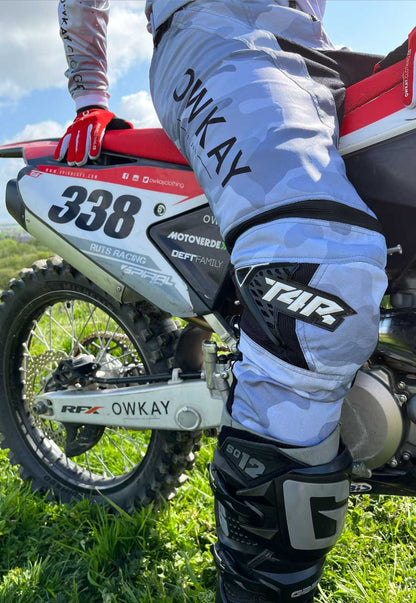 MOTO PANTS - SNOW CAMO (PRE-ORDER)