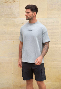 OVERSIZED T-SHIRT STATEMENT - HEATHER GREY