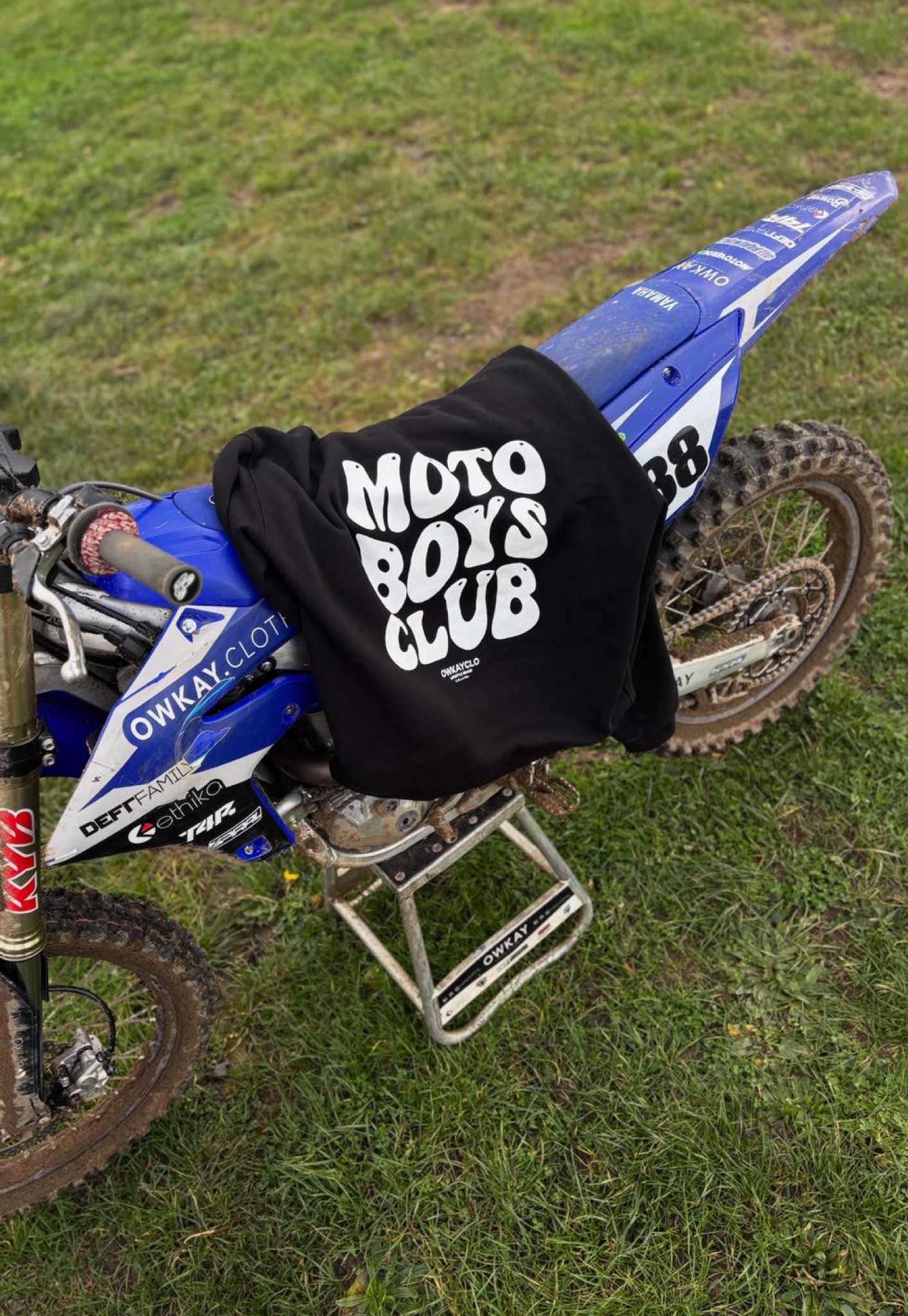 RELAXED HOODIE MOTO BOYS CLUB - BLACK