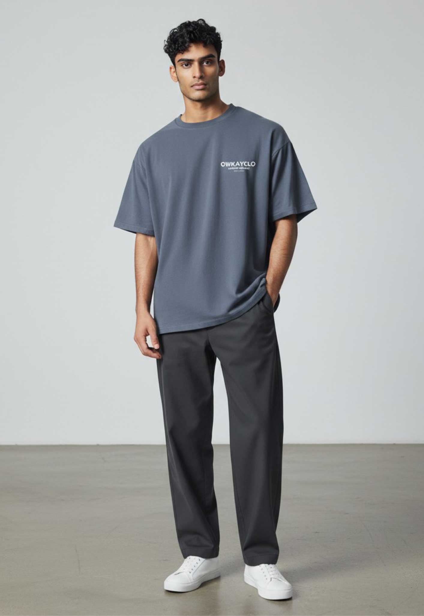 T-SHIRT BRAND - FADED BLUE