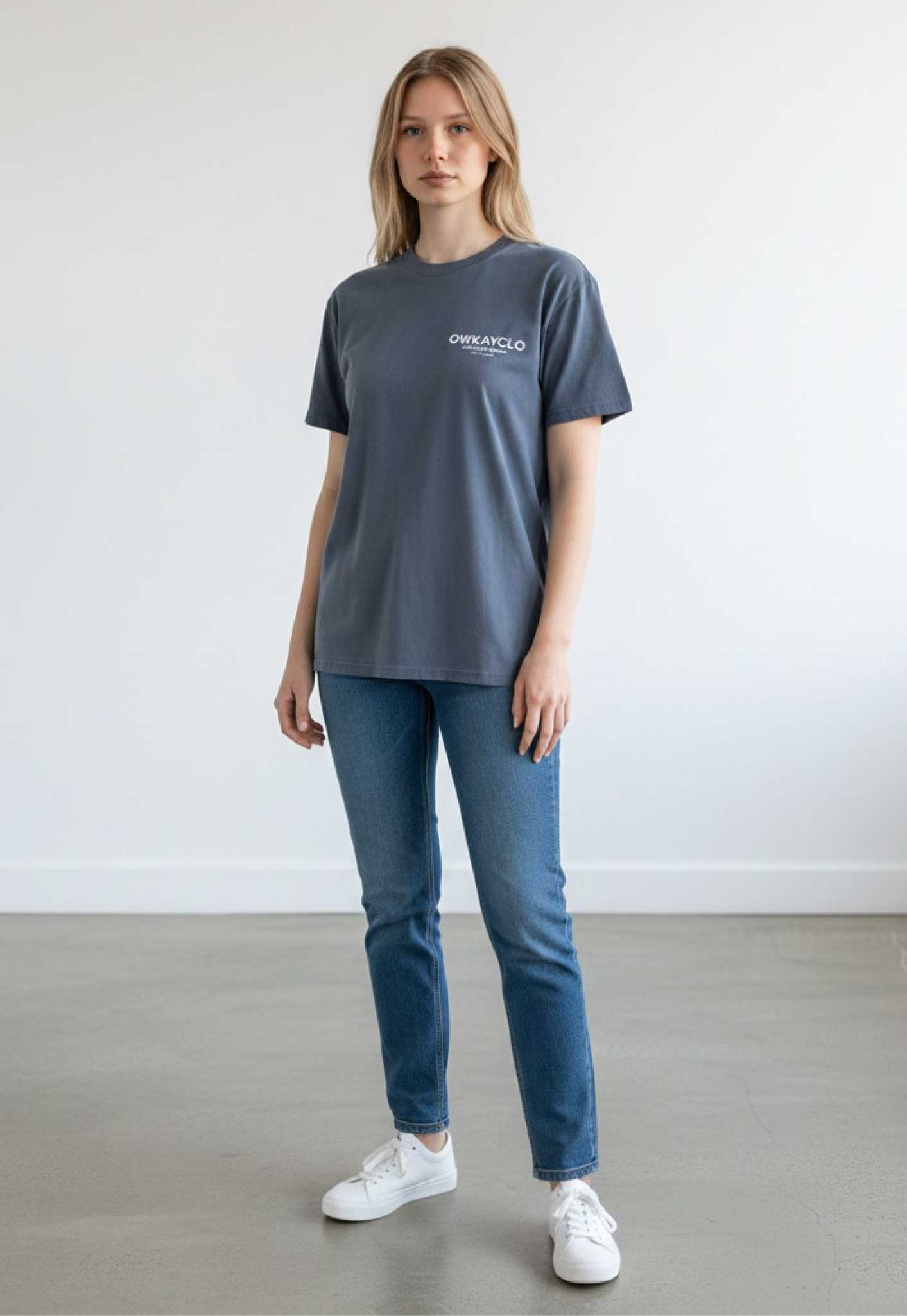 T-SHIRT BRAND - FADED BLUE