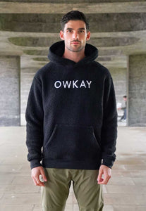 SHERPA FLEECE HOODIE - BLACK