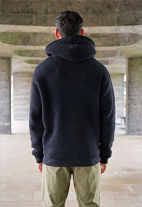 SHERPA FLEECE HOODIE - BLACK