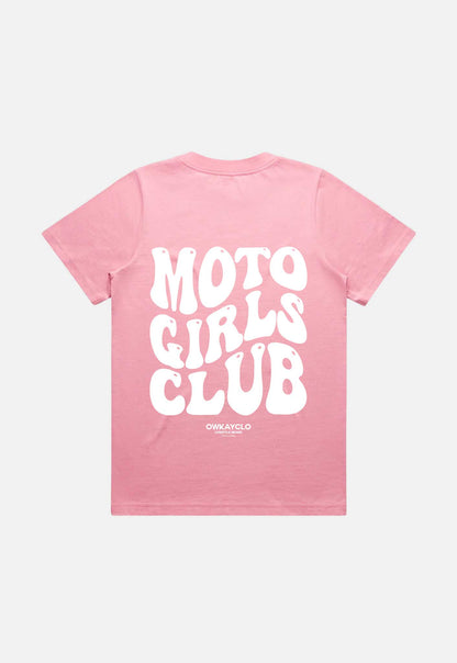 WOMENS T-SHIRT MOTO GIRLS CLUB - BUBBLEGUM