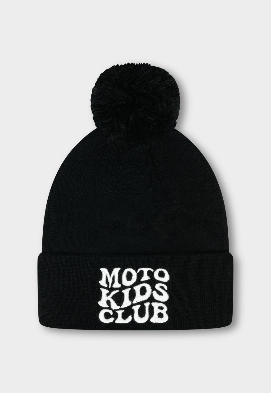 KIDS BOBBLE HAT MOTO KIDS CLUB BLACK