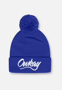 KIDS BOBBLE HAT BLUE