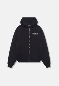 ZIP UP HOODIE - BLACK