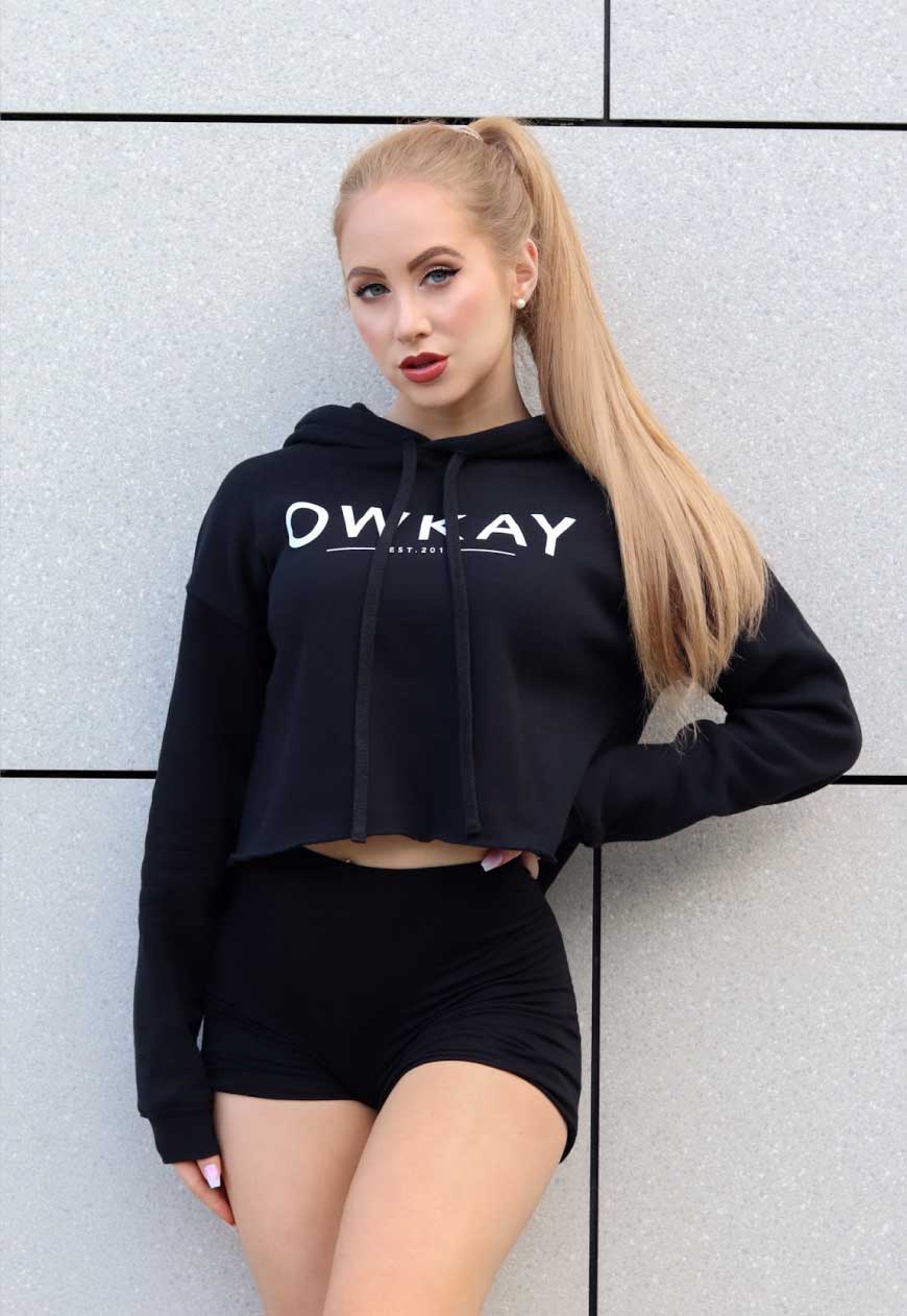CROPPED HOODIE - BLACK
