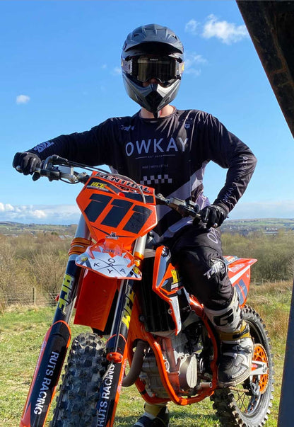 MOTO JERSEY - BLACK & GREY (PRE-ORDER)