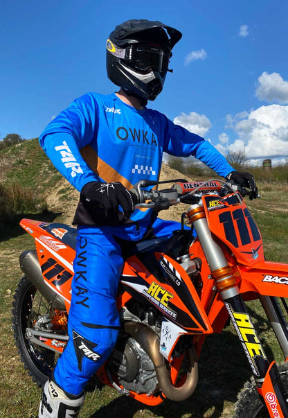 MOTO PANTS - BLUE & BLACK (PRE-ORDER)