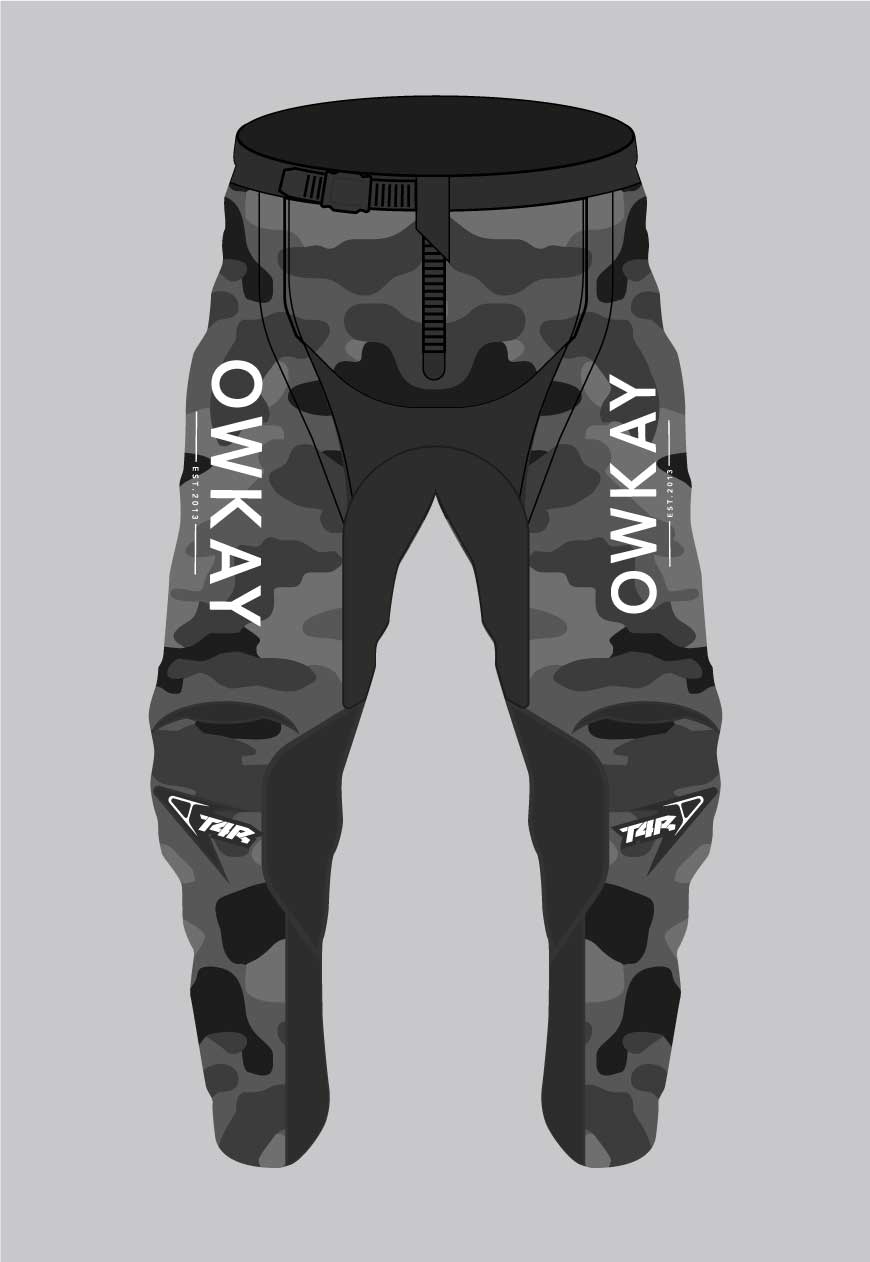 MOTO PANTS - GREY CAMO (PRE-ORDER)