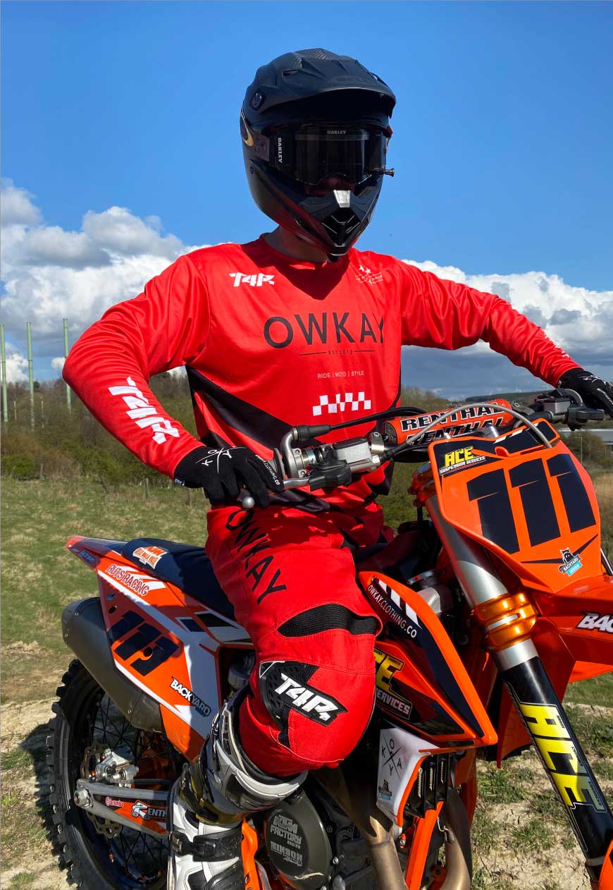 MOTO PANTS - RED & BLACK (PRE-ORDER)