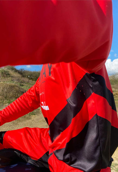 MOTO PANTS - RED & BLACK (PRE-ORDER)